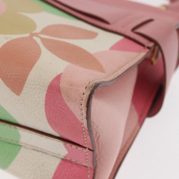 Miu Miu Hand Bag Leather Pink Gold Auth 159745