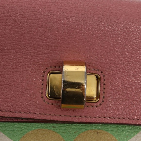 Miu Miu Hand Bag Leather Pink Gold Auth 159745