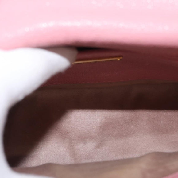 Miu Miu Hand Bag Leather Pink Gold Auth 159745
