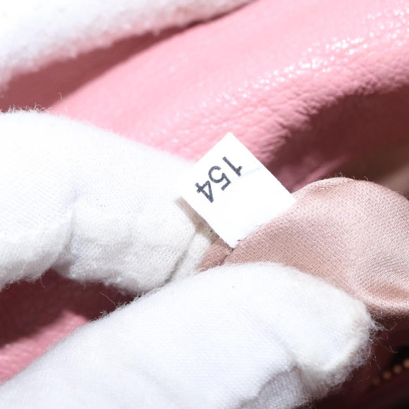 Miu Miu Hand Bag Leather Pink Gold Auth 159745