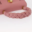 Miu Miu Hand Bag Leather Pink Gold Auth 159745-7