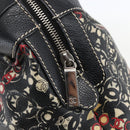 CHANEL Coco Travel Boston Bag PVC Canvas Black Silver CC Auth 159746-17