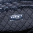 CHANEL Coco Travel Boston Bag PVC Canvas Black Silver CC Auth 159746-18