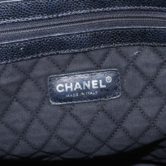 CHANEL Coco Travel Boston Bag PVC Canvas Black Silver CC Auth 159746