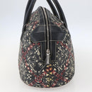 CHANEL Coco Travel Boston Bag PVC Canvas Black Silver CC Auth 159746-4