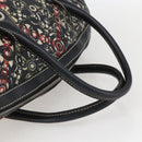 CHANEL Coco Travel Boston Bag PVC Canvas Black Silver CC Auth 159746-7