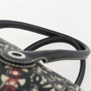 CHANEL Coco Travel Boston Bag PVC Canvas Black Silver CC Auth 159746-8