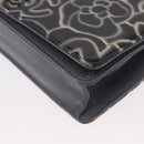 CHANEL Camellia COCO Mark Chain Wallet Patent leather Gray Silver CC Auth 159748-16