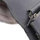 CHANEL Camellia COCO Mark Chain Wallet Patent leather Gray Silver CC Auth 159748-8