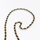 CHANEL Matelasse Chain Shoulder Bag Satin Black Gold CC Auth 159749-10