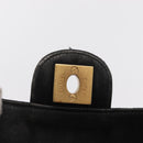 CHANEL Matelasse Chain Shoulder Bag Satin Black Gold CC Auth 159749-20