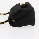 CHANEL Matelasse Chain Shoulder Bag Satin Black Gold CC Auth 159749-7