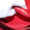 CHANEL Matelasse Chain Shoulder Bag Lamb Skin Red Gold CC Auth 159750-23