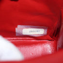 CHANEL Matelasse Chain Shoulder Bag Lamb Skin Red Gold CC Auth 159750-24