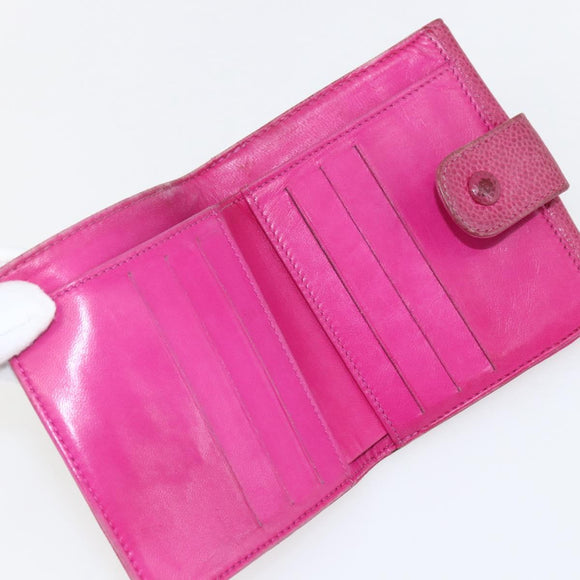 CHANEL Wallet Caviar Skin Pink Gold CC Auth 159752