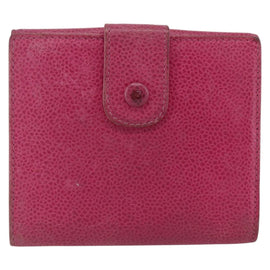 CHANEL Wallet Caviar Skin Pink Gold CC Auth 159752 - 0