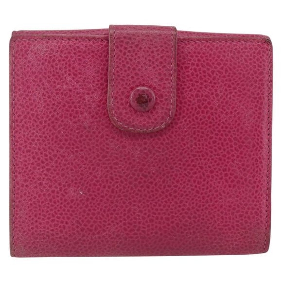 CHANEL Wallet Caviar Skin Pink Gold CC Auth 159752