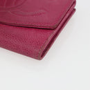 CHANEL Wallet Caviar Skin Pink Gold CC Auth 159752-14