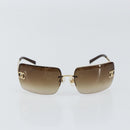 CHANEL Sunglasses metal Brown CC Auth 159753-2