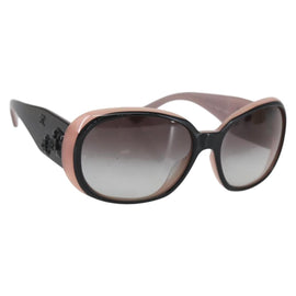 CHANEL Camelia Sunglasses plastic Black Pink CC Auth 159754