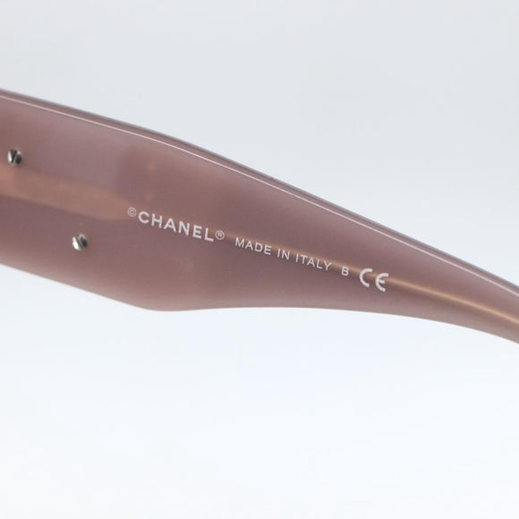 CHANEL Camelia Sunglasses plastic Black Pink CC Auth 159754