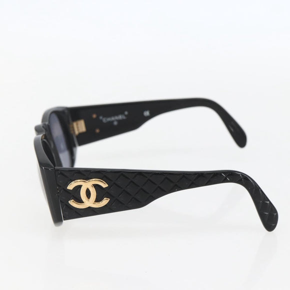 CHANEL Sunglasses plastic Black CC Auth 159755