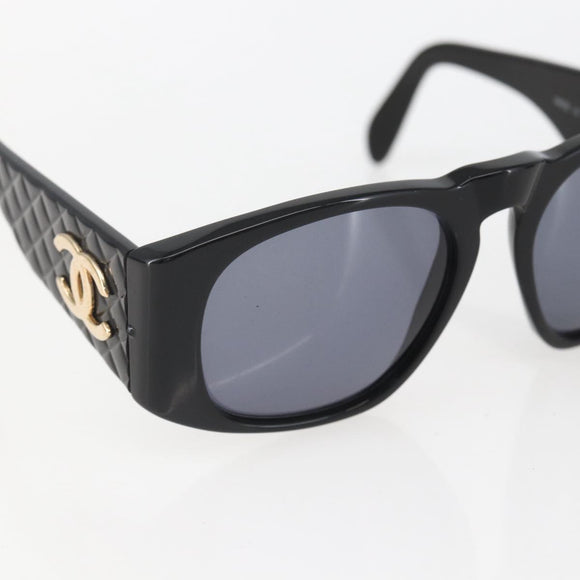 CHANEL Sunglasses plastic Black CC Auth 159755