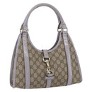 GUCCI GG Supreme Hand Bag PVC Beige Gold 203495 Auth 159773-1