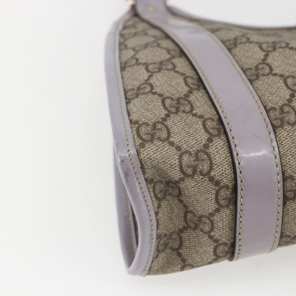 GUCCI GG Supreme Hand Bag PVC Beige Gold 203495 Auth 159773