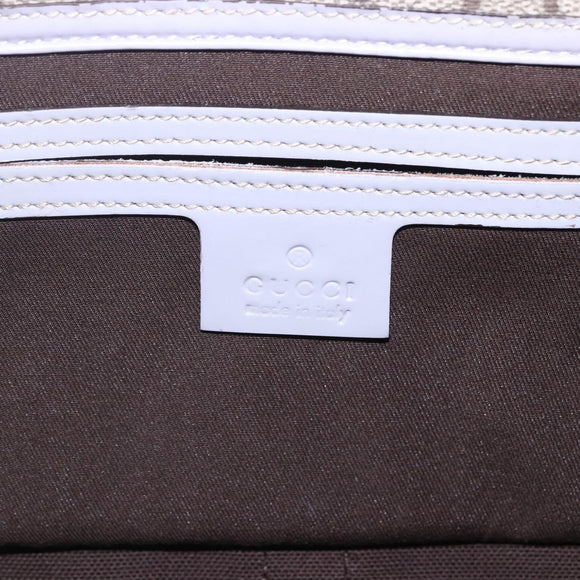 GUCCI GG Supreme Hand Bag PVC Beige Gold 203495 Auth 159773