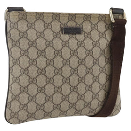 GUCCI GG Supreme Shoulder Bag PVC Beige Gold 201538 Auth 159774