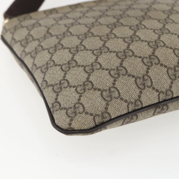 GUCCI GG Supreme Shoulder Bag PVC Beige Gold 201538 Auth 159774