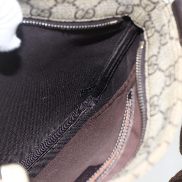 GUCCI GG Supreme Shoulder Bag PVC Beige Gold 201538 Auth 159774