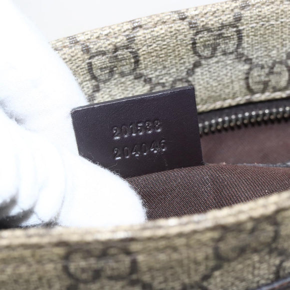 GUCCI GG Supreme Shoulder Bag PVC Beige Gold 201538 Auth 159774