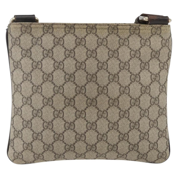 GUCCI GG Supreme Shoulder Bag PVC Beige Gold 201538 Auth 159774