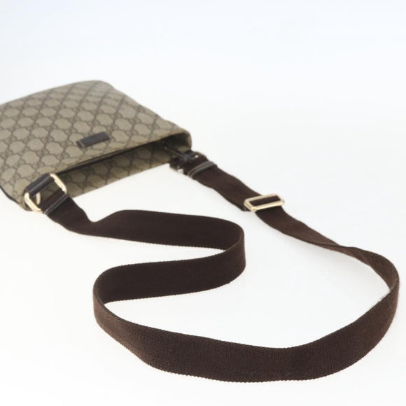 GUCCI GG Supreme Shoulder Bag PVC Beige Gold 201538 Auth 159774