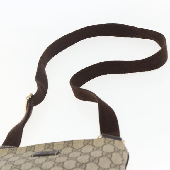 GUCCI GG Supreme Shoulder Bag PVC Beige Gold 201538 Auth 159774