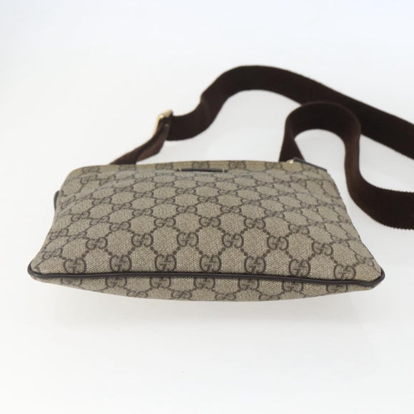 GUCCI GG Supreme Shoulder Bag PVC Beige Gold 201538 Auth 159774