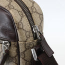 GUCCI GG Supreme Shoulder Bag PVC Beige Silver 114291 Auth 159775-10