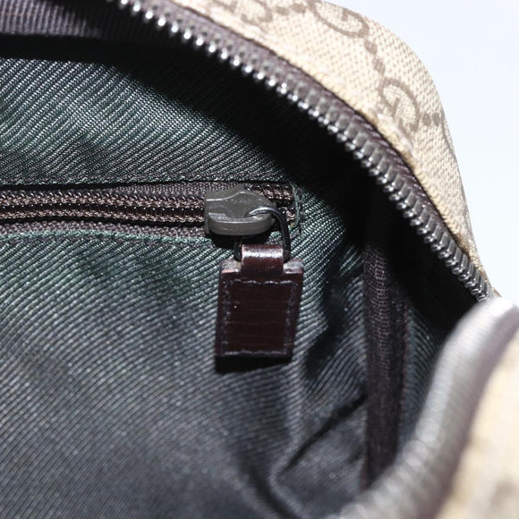 GUCCI GG Supreme Shoulder Bag PVC Beige Silver 114291 Auth 159775