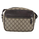 GUCCI GG Supreme Shoulder Bag PVC Beige Silver 114291 Auth 159775-13