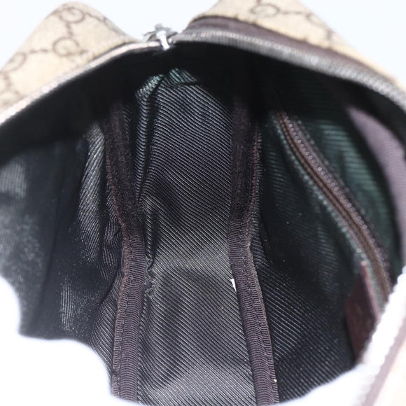 GUCCI GG Supreme Shoulder Bag PVC Beige Silver 114291 Auth 159775