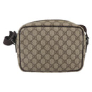 GUCCI GG Supreme Shoulder Bag PVC Beige Silver 114291 Auth 159775-2