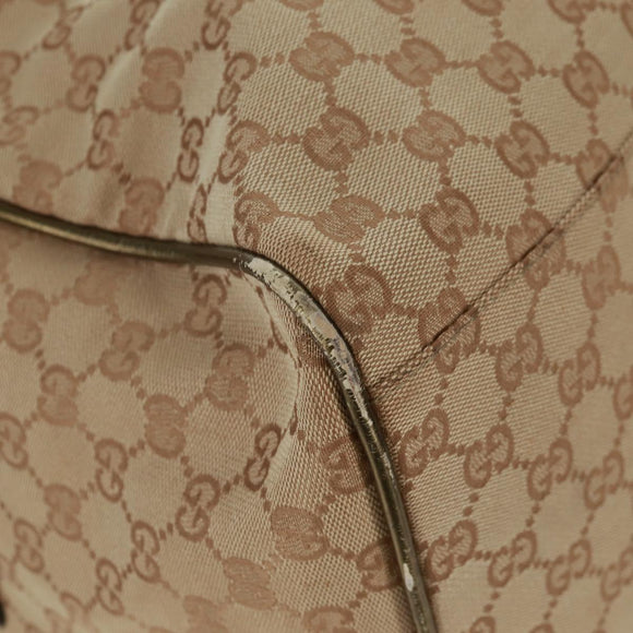 GUCCI GG Canvas Sherry Line Boston Bag Beige Gold pink 153240 Auth 159776