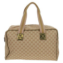GUCCI GG Canvas Sherry Line Boston Bag Beige Gold pink 153240 Auth 159776-3