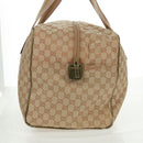 GUCCI GG Canvas Sherry Line Boston Bag Beige Gold pink 153240 Auth 159776-4
