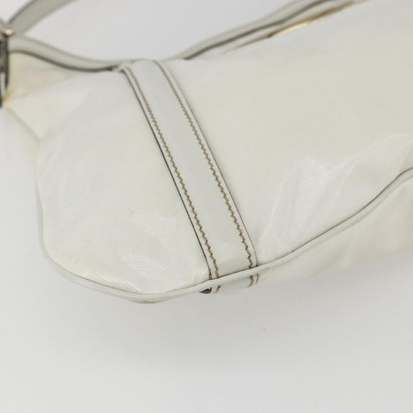 GUCCI Interlocking Web Sherry Line Bag Coated Canvas White 162740 Auth 159778