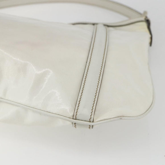 GUCCI Interlocking Web Sherry Line Bag Coated Canvas White 162740 Auth 159778