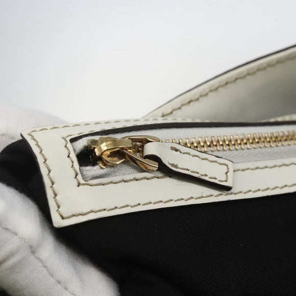 GUCCI Interlocking Web Sherry Line Bag Coated Canvas White 162740 Auth 159778