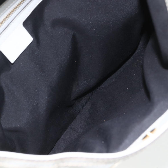 GUCCI Interlocking Web Sherry Line Bag Coated Canvas White 162740 Auth 159778